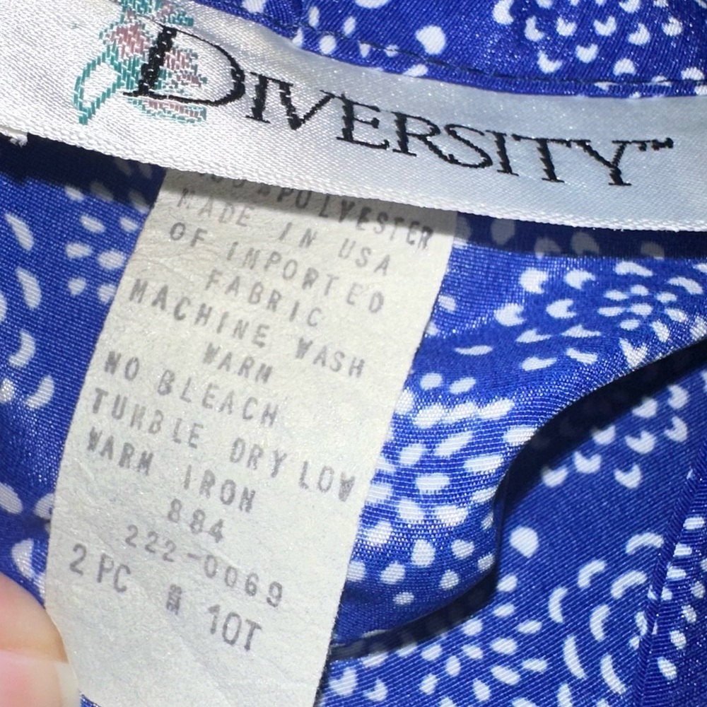 Vintage Blue & White Floral Skirt Set - Picture 12 of 13